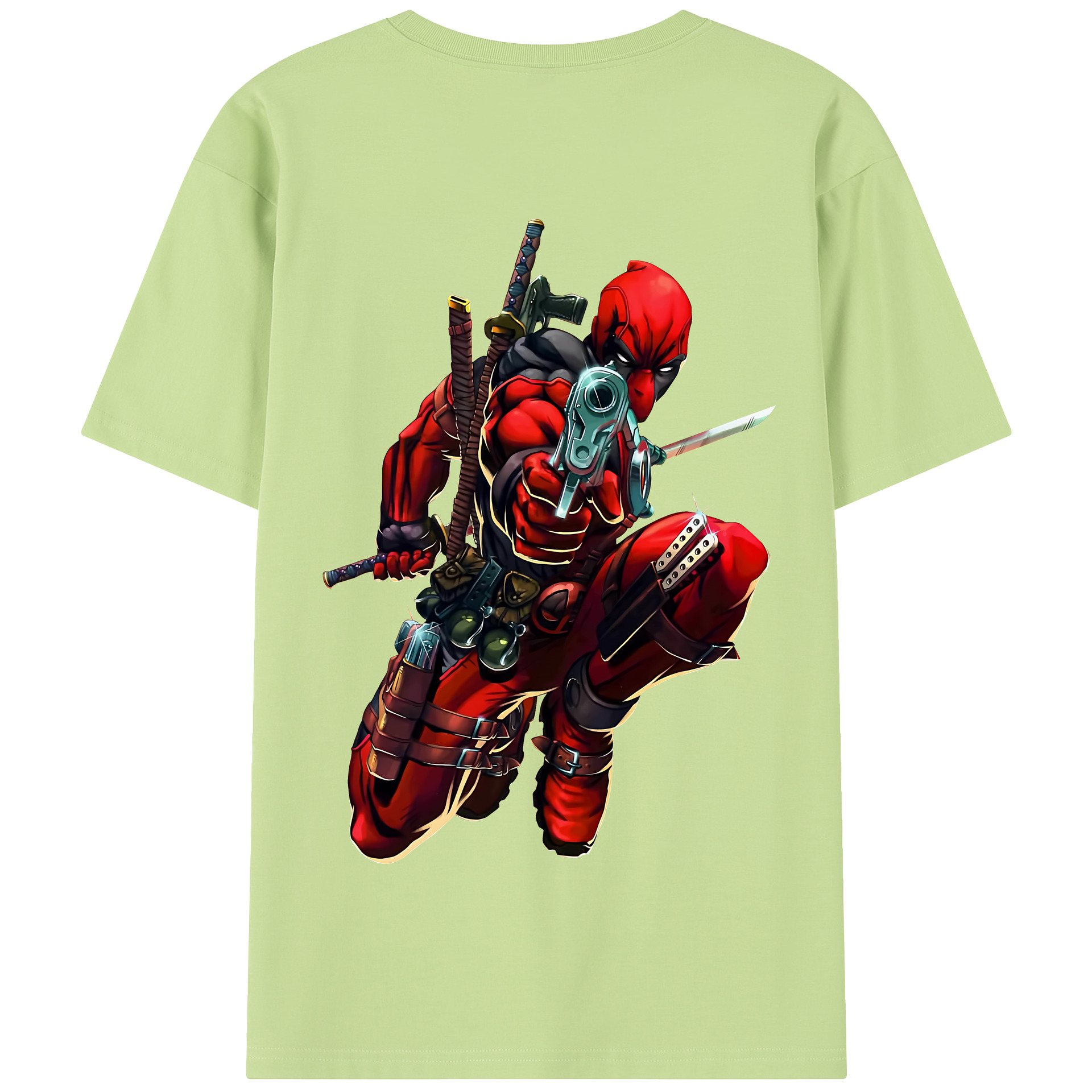 （画像用） Deadpool デッドプール 綿100％半袖Tシャツ（背面プリント）